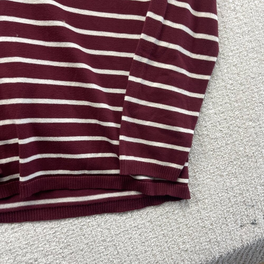 Lot x2 Bulk Striped Pullover Sweater Knit Red  / Grey Women Sz XL Preppy Cozy - Picture 4 of 16